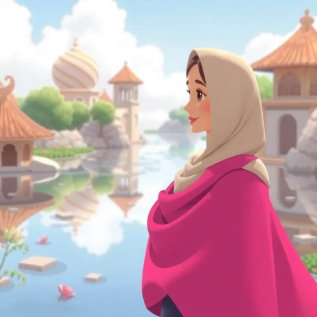 في قرية صغيرة، رسمة جميلة لمشهد نجوم لامعة تتلألأ في السماء فوق منزل خشبي صغير، طفل صغير اسمه سامي، يتطلع إلى السماء، حالم ومبتهج، سلسلة من التأملات الملونة والمرحة، توقيع فنّي عالٍ