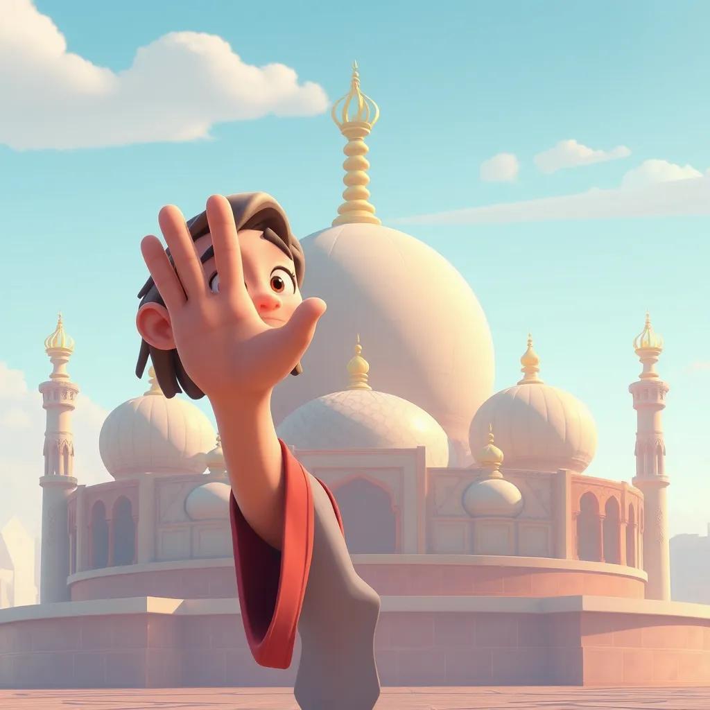 أحمد طالب إماراتي، في الصف الرابع، مع كوكب المريخ في يده، يقدم التفاصيل لزملائه، أصدقاؤه يلتفون حوله في الفصل الدراسي الملون، ضوء نهاري متلألئ، رؤية مشوقة، جودة عالية,  رقم الطراز 5