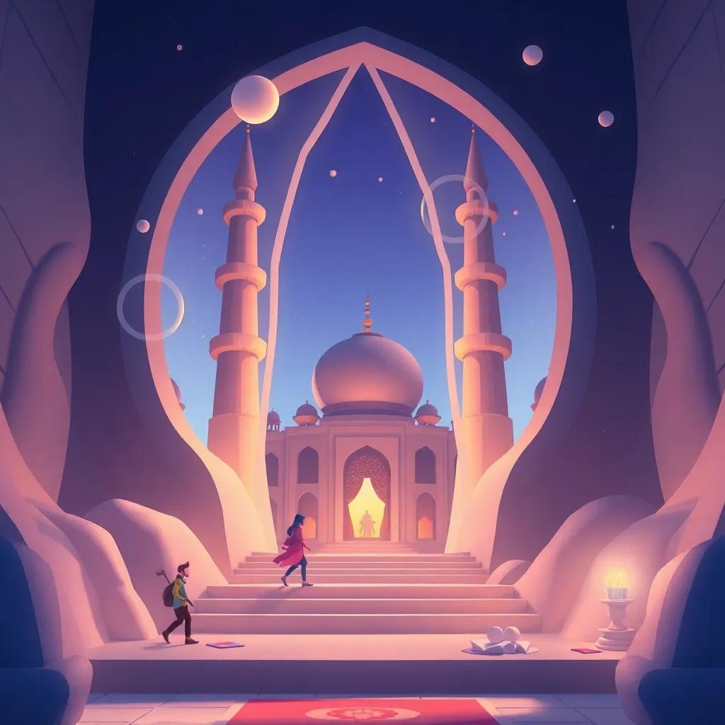 ليلى, وسط قرية صغيرة, مع سكان القرية يخرجون لرؤية قوس قزح, تعبيرات مندهشة على وجوههم, خلفية الألوان الزاهية, جو مفعم بالحيوية, فني, واقعي, تفاصيل عالية