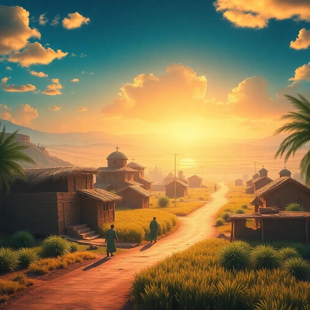An image depicting the essence of Omani agriculture heritage, showing Salem’s journey from the past to the present, rich colors, inspirational atmosphere, high quality