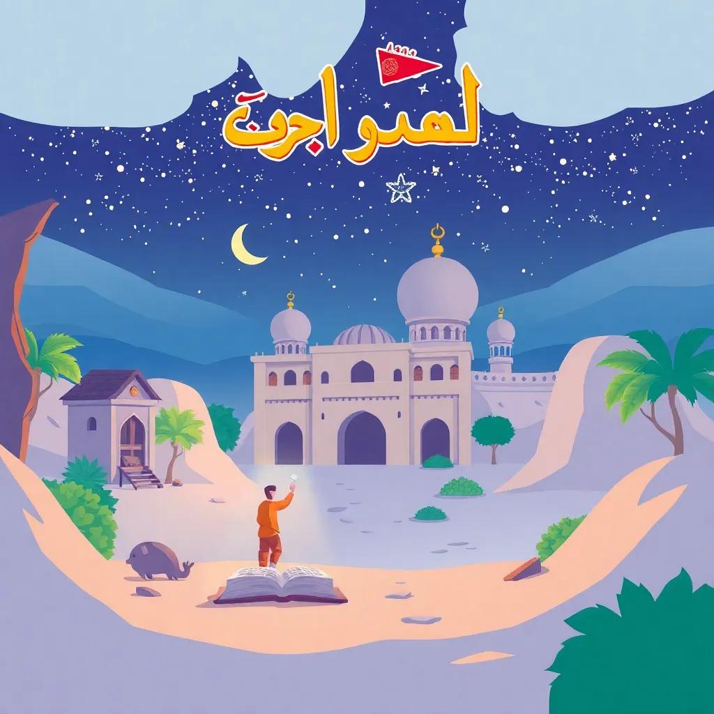 الأطفال يقرأون، مجموعة من الأطفال (من خلفيات متنوعة) ينبهرون بكتاب مفتوح، يظهر فيه مخلوقات عجيبة ومغامرات سحرية، أشعة الشمس تتسلل، ألوان مشرقة، أجواء ملهمة، جودة عالية