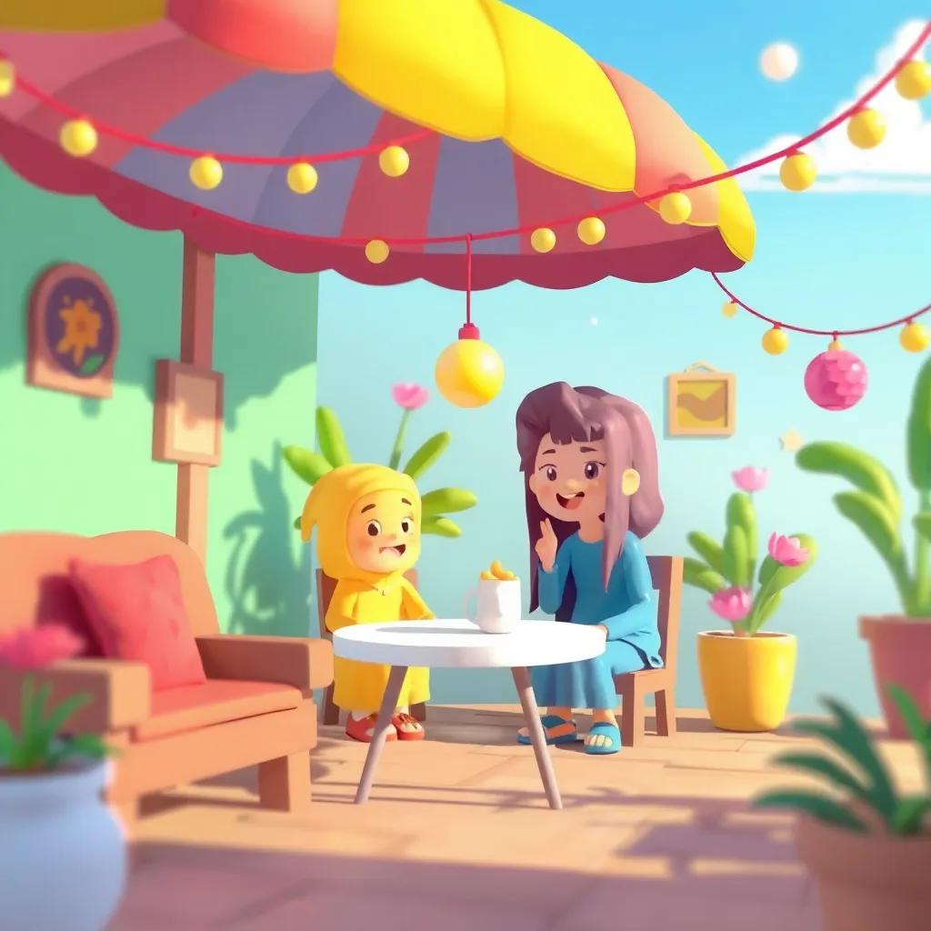 ثلاث أخوات: ليلى وسارة وزهرة، ليلى ترسم لوحة كبيرة بألوان زاهية، سارة تقدم أفكار، وزهرة تكتب قصة، مريحة للأطفال، ملامح سعيدة، خلفية فنية ملونة, digital art, bright colors, friendly atmosphere, high quality