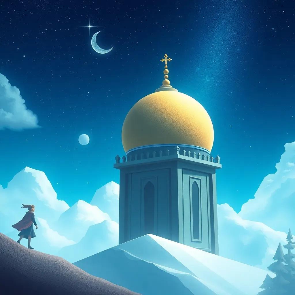 فتاة أميرة شجاعة، ليلى، ترتدي فستاناً زاهياً، واقفة في قصر كبير محاط بالحدائق الخضراء، أمامها مرآة سحرية كبيرة، لحظة اكتشاف، فن رقمي، ألوان دافئة، جو ساحر، تفاصيل عالية