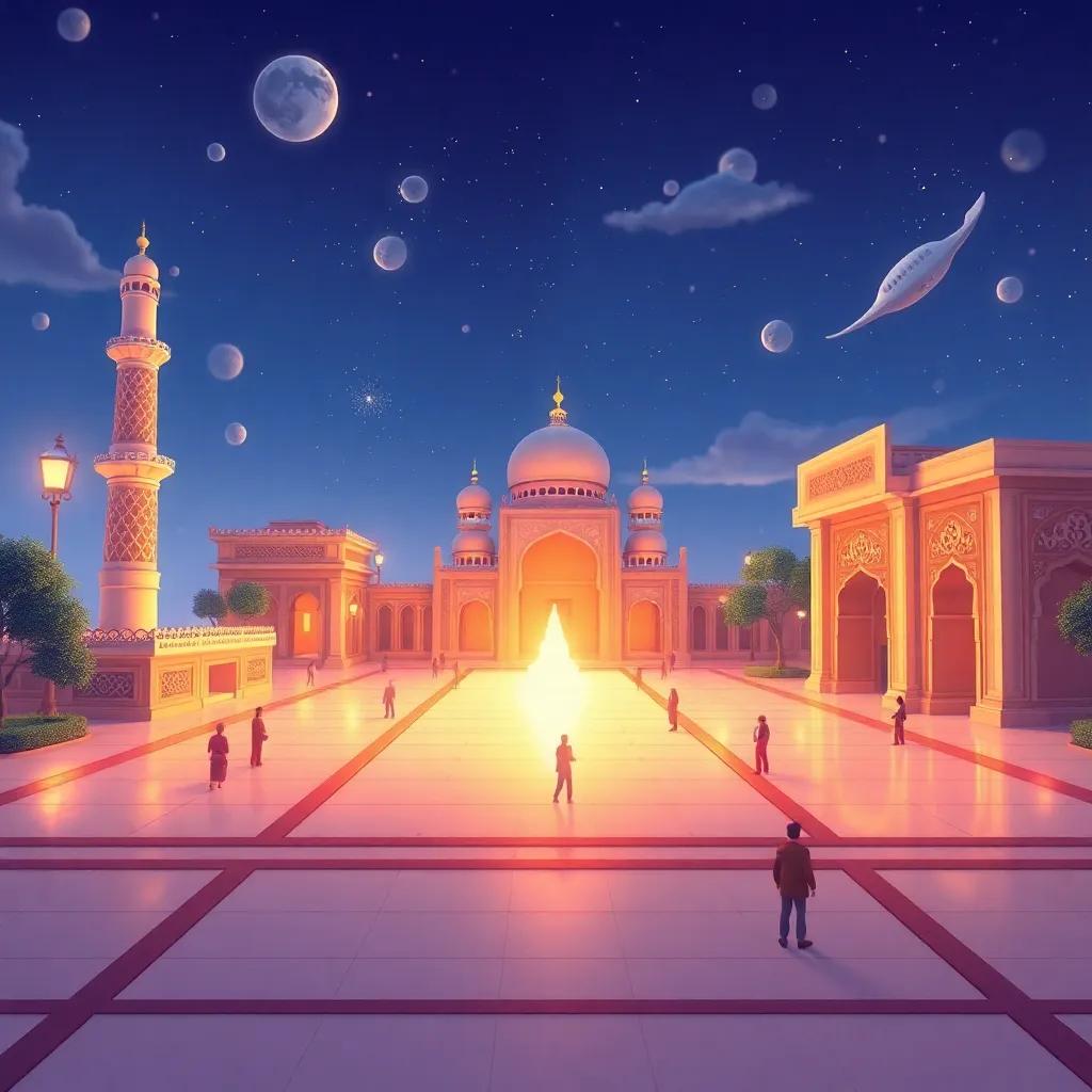 سامي يعود إلى منزله بعد رحلته، حيث يقف مع عائلته وأصدقائه الذين يحتفلون بنجاحه في بناء الطائرة، أجواء دافئة، ضحكات وابتسامات، فن رقمي، تعبير عن الفرح والإنجاز.