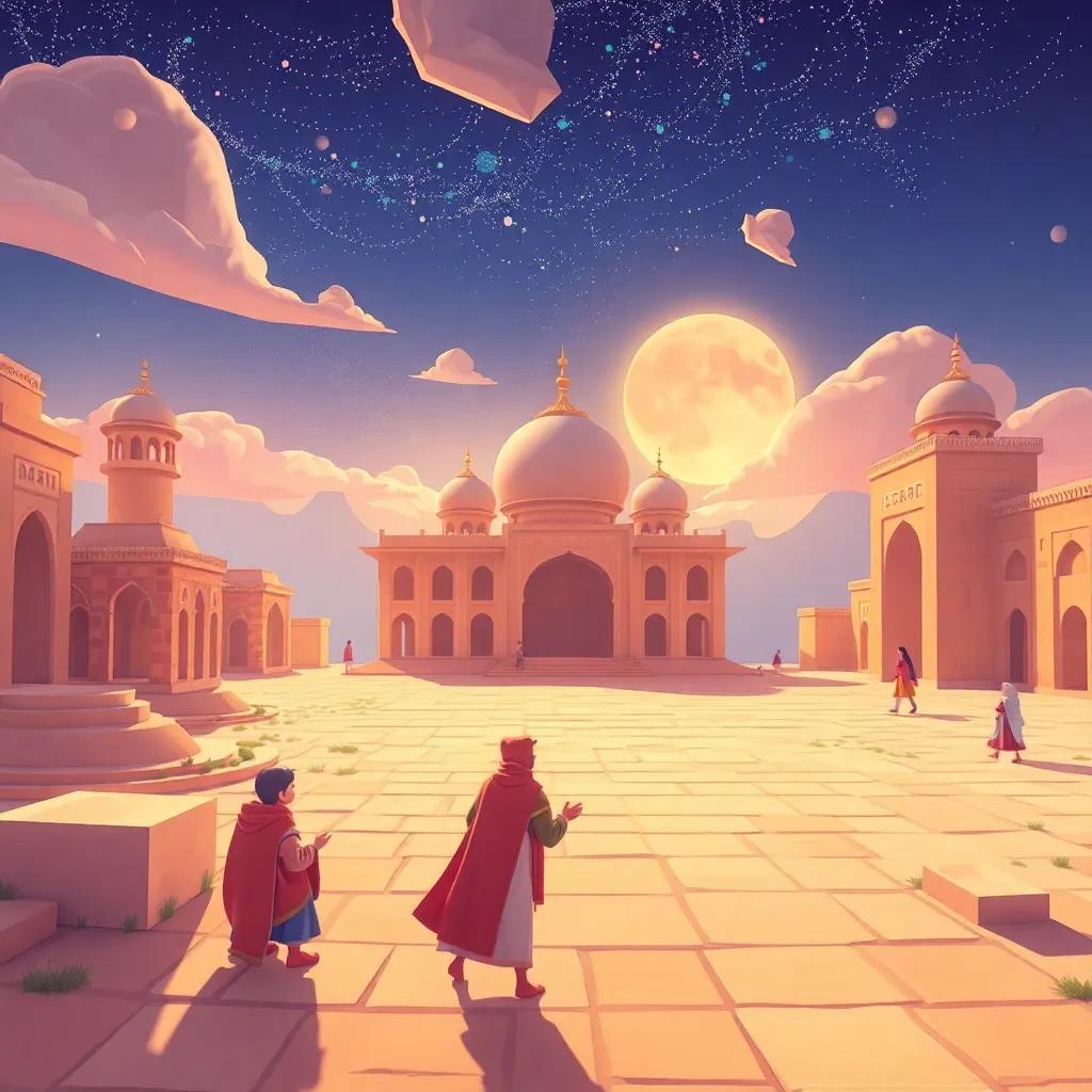 ملك ظالم، رجل بالغ، يرتدي تاجاً ذهبياً وثياباً فاخرة، يقف أمام قصر مزخرف، تعبير وجهه جاد وطاغي، خلفية من قصر كبير وحدائق، الفن الرقمي، تفاصيل دقيقة، ألوان داكنة، جو مهيب، نمط حالم