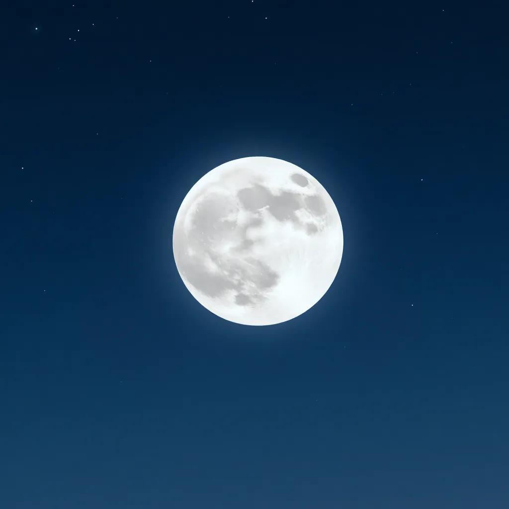 A beautiful silver moon in the sky, waiting for the night, with stars twinkling around it, digital painting, calm and serene, cool colors, gentle perspective, peaceful ambiance, high quality