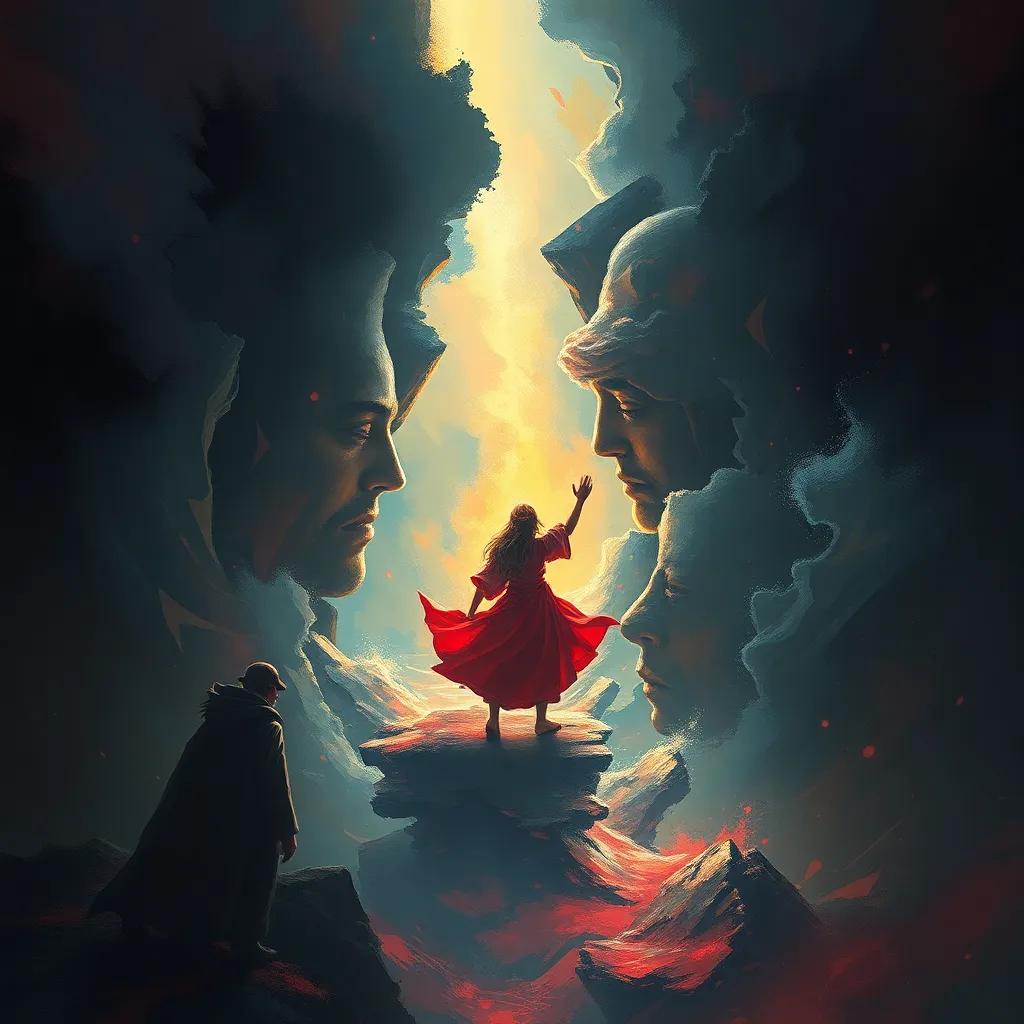 صبي يتيم، breaking out of the darkness, searching for hope among shadows, battling feelings of regret, digital art, vibrant colors, emotional atmosphere, high quality