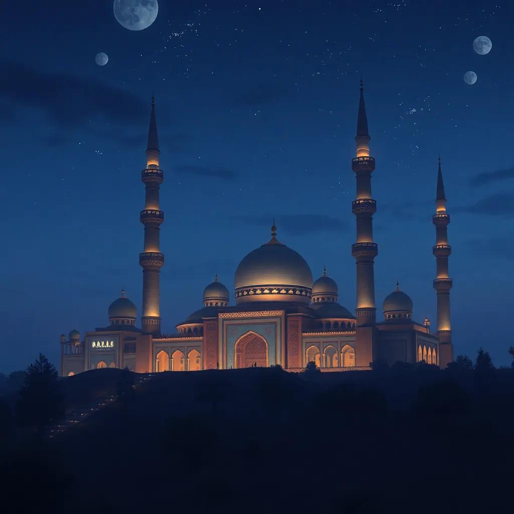 في يوم مشمس، مجموعة من الأطفال يوسف، وليلى، وعلي، وفاطمة يقفون أمام غابة كبيرة، مع أشعة الشمس تضيء وجوههم السعيدة، منظر طبيعي هادئ، ألوان دافئة، تصوير رقمي عالي الجودة