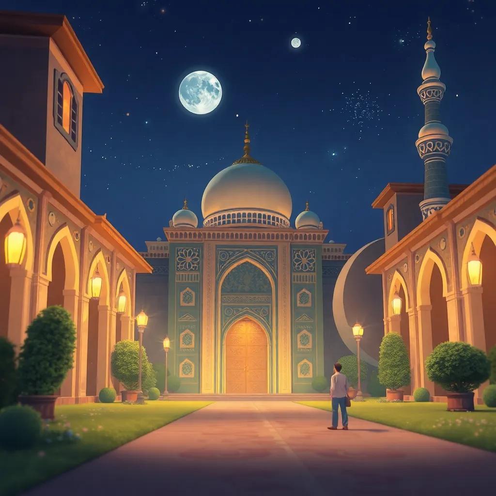 فتى يُدعى سامي، بملابس عادية، أمام كتاب كبير بمظهر سحري، ألوان زاهية تتراقص في الهواء، جو مليء بالحركة، سحري، تفاصيل دقيقة، فني عالي الجودة