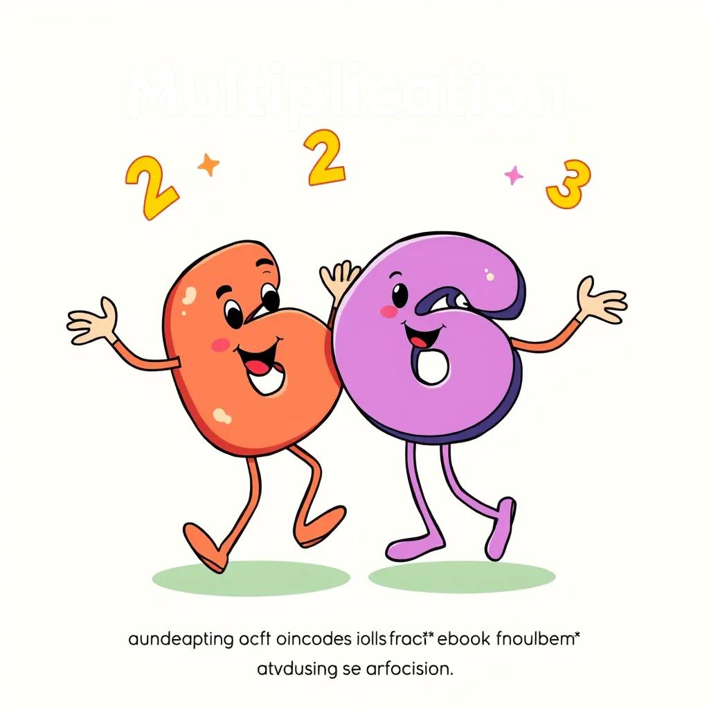 A cheerful illustration of numbers dancing together, depicting multiplication and division being performed in Excel, colorful and fun, light-hearted atmosphere, high quality