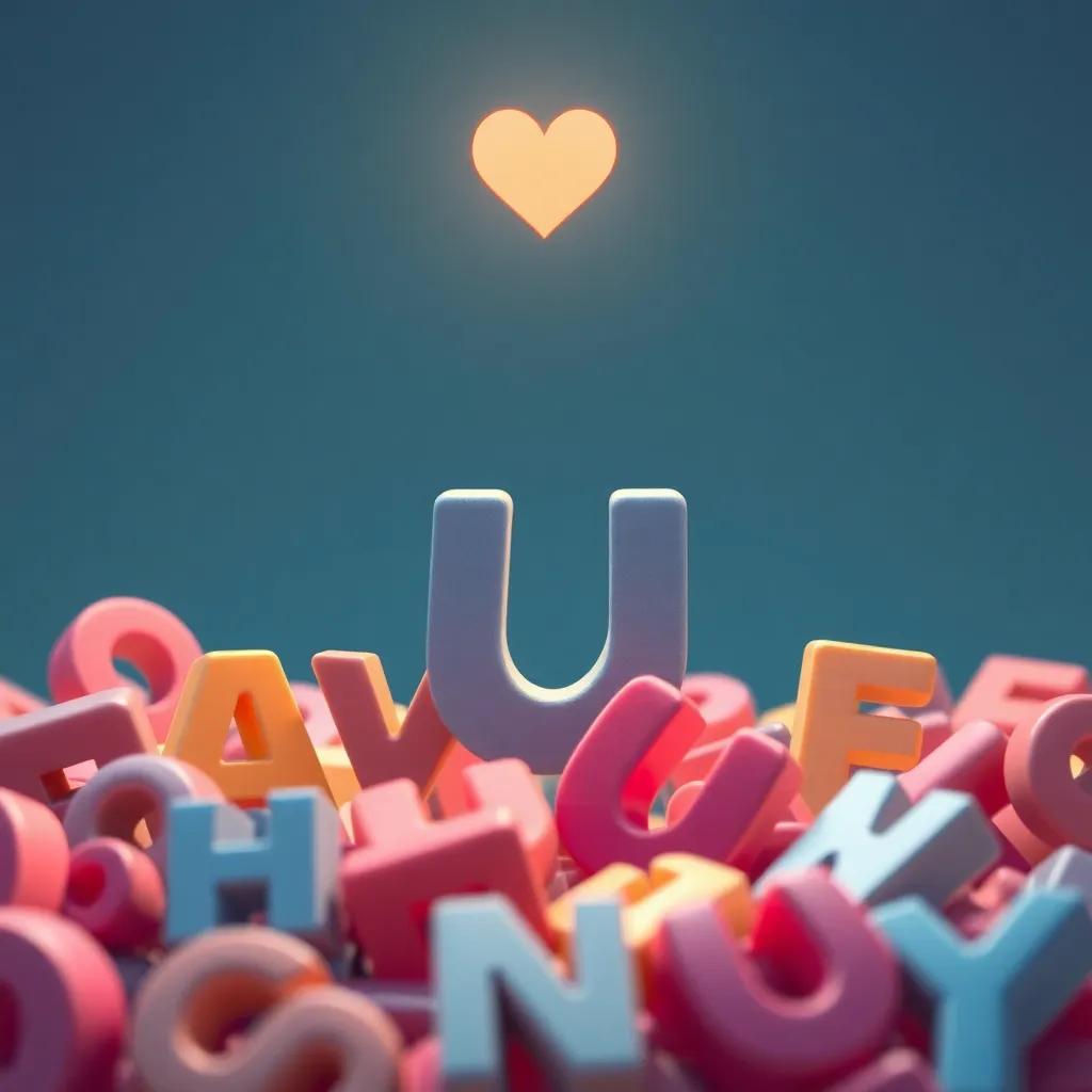 A peaceful image of the letter 'ف' among other letters, showing the unity and harmony they share while creating beautiful words, digital art, serene and heartwarming scene, high quality