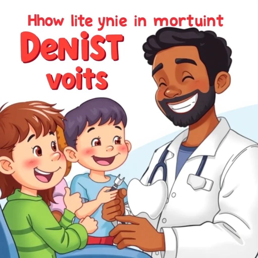 Children learning about the importance of dentist visits with Dr. Jamal smiling, showing them dental tools in a fun manner, digital painting, vibrant colors, friendly atmosphere, high quality