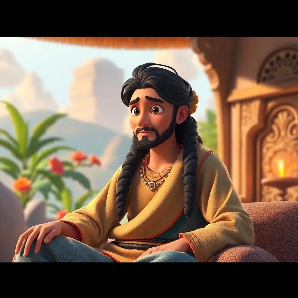 محمد، طفل صغير، مع شعر بني قصير، يرتدي قميص ملون وشورت، يقف في الحديقة مع زهور ملونة حوله، ضوء الشمس الساطع، تفاصيل واضحة، بأسلوب رقمي، مشهد حيوي وشجاع، جودة عالية
