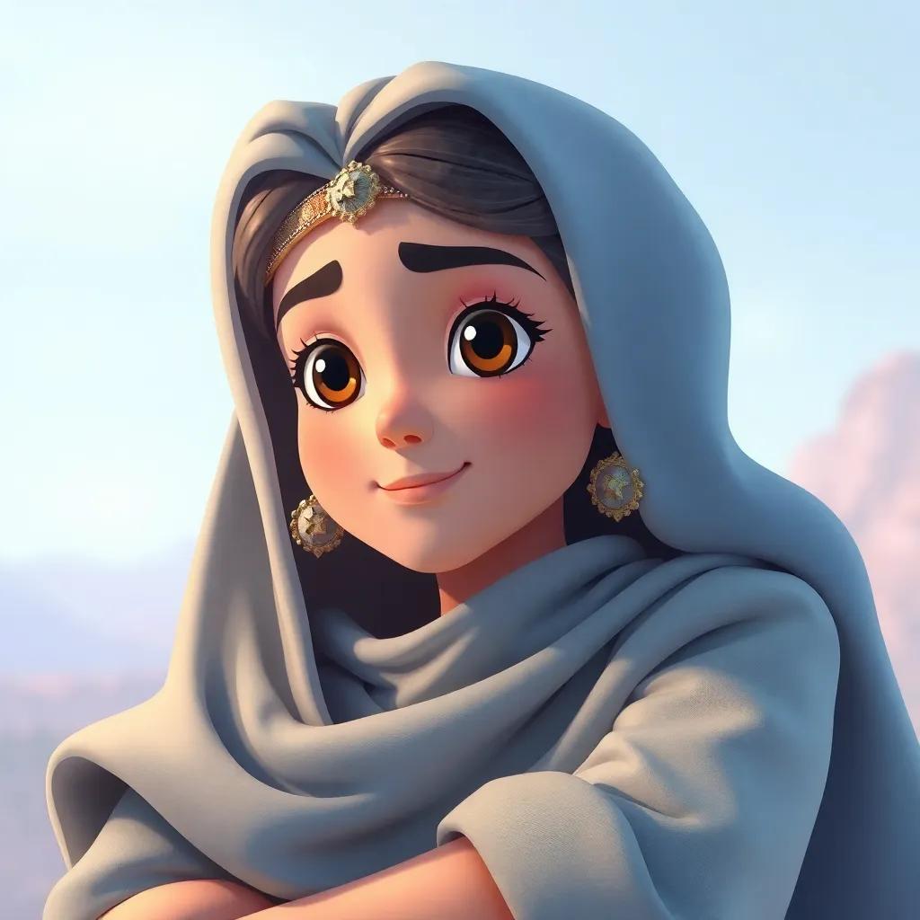 أميرة الفضاء سارة، بشعرها الطويل المشرق، وسط كوكب ذو نباتات ذابلة وسماء مظلمة، تعبير وجهها يحمل القلق، عالم غامض، ألوان داكنة، فنية رقمية، شعور بفقدان الجمال، جودة عالية