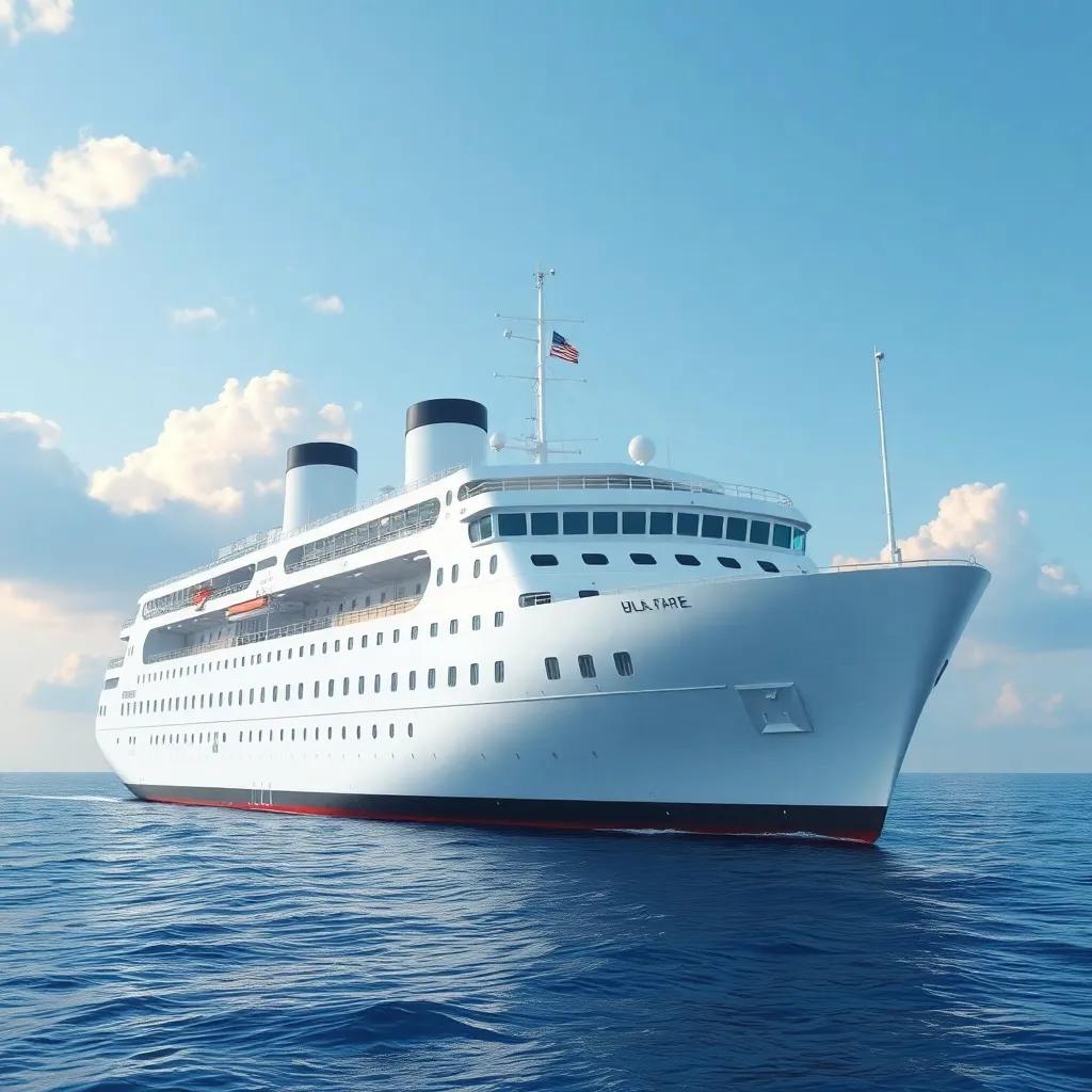 A large white ship named 