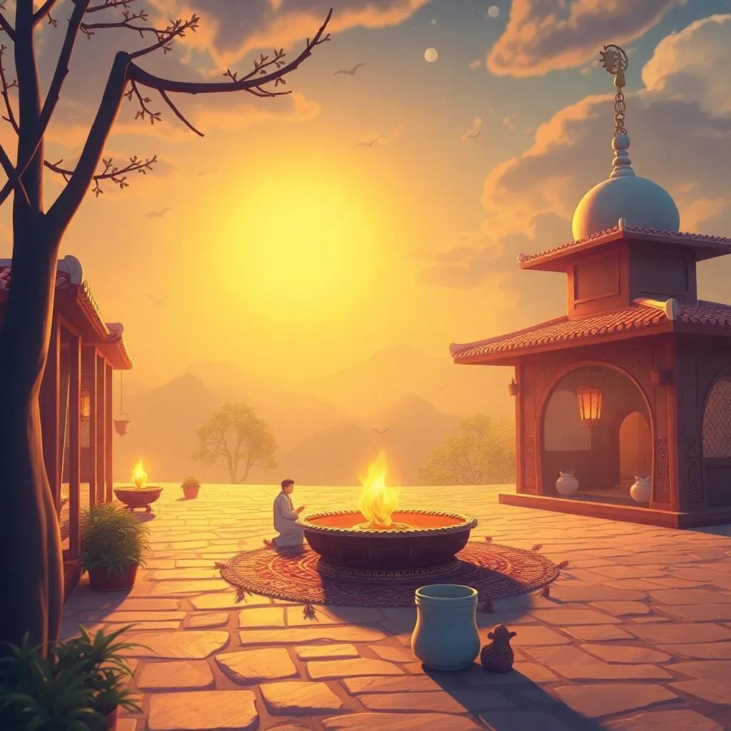 يوم العيد، ميادة مع أولادها، كلهم مبتسمون مع هدايا ملونة، الزينة في كل مكان، صورة عيد مبهجة، عالية الجودة