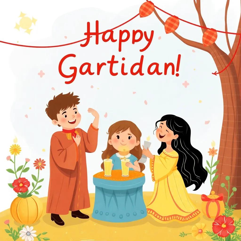 ضيوف عيد الميلاد يتجمعون مع هدايا، ابتسامات وتهاني، أجواء مبهجة ومليئة بالفراح، joyful celebration, high quality