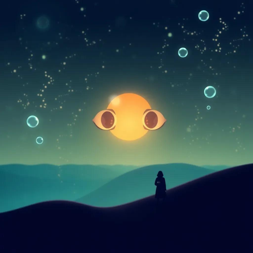 حورية البحر ذات الشعر الطويل، تجلس وسط المدينة، ترتدي تاجًا من الأصداف، تعطي الأصدقاء ترحيبًا دافئًا، أجواء خيالية، فني، سحري