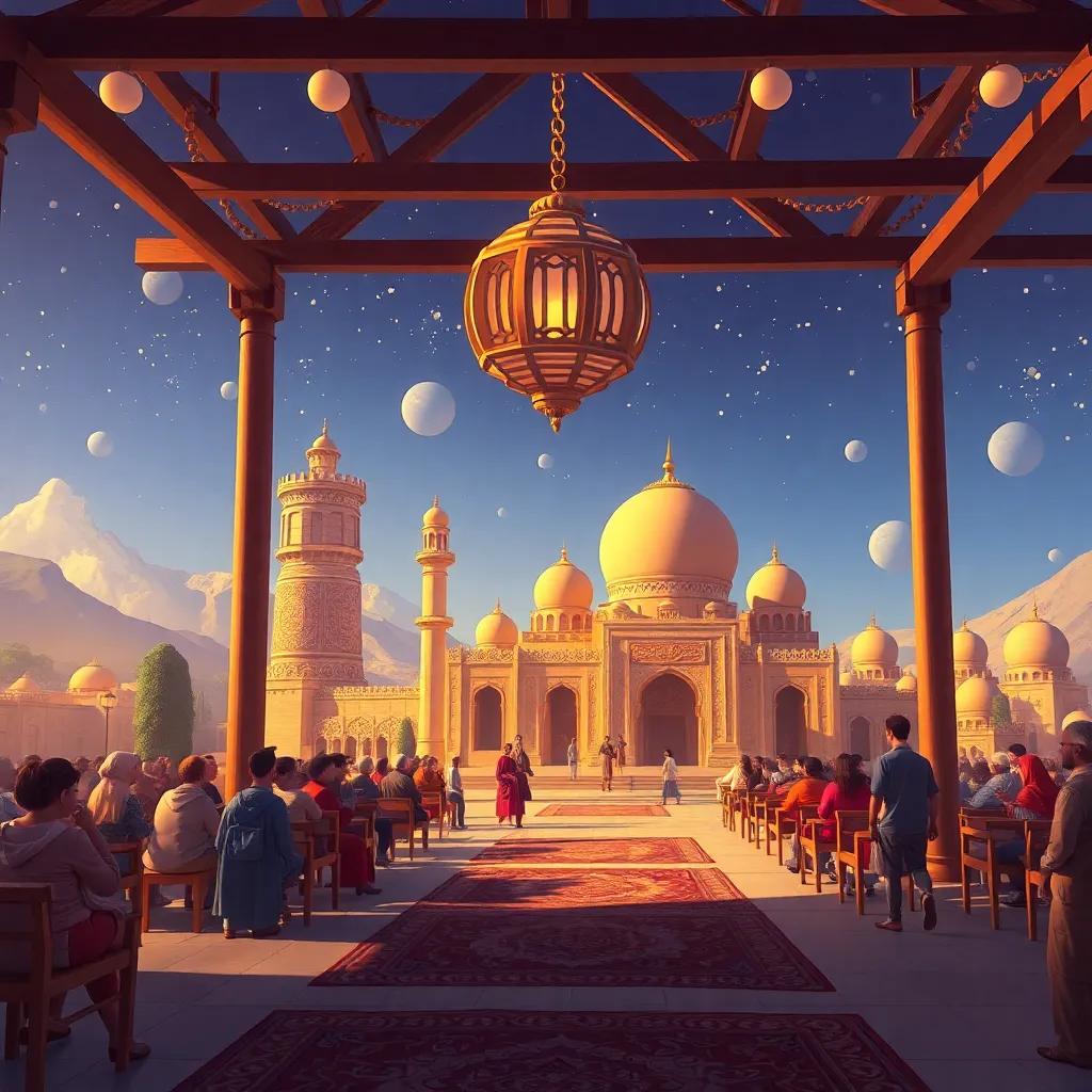 يوم خاص في الروضة، الأطفال مجتمعون حول طاولة كبيرة مع ألعاب وكتب ملونة، فن تجريدي، أجواء احتفالية، ألوان دافئة، رؤية شاملة، جودة عالية