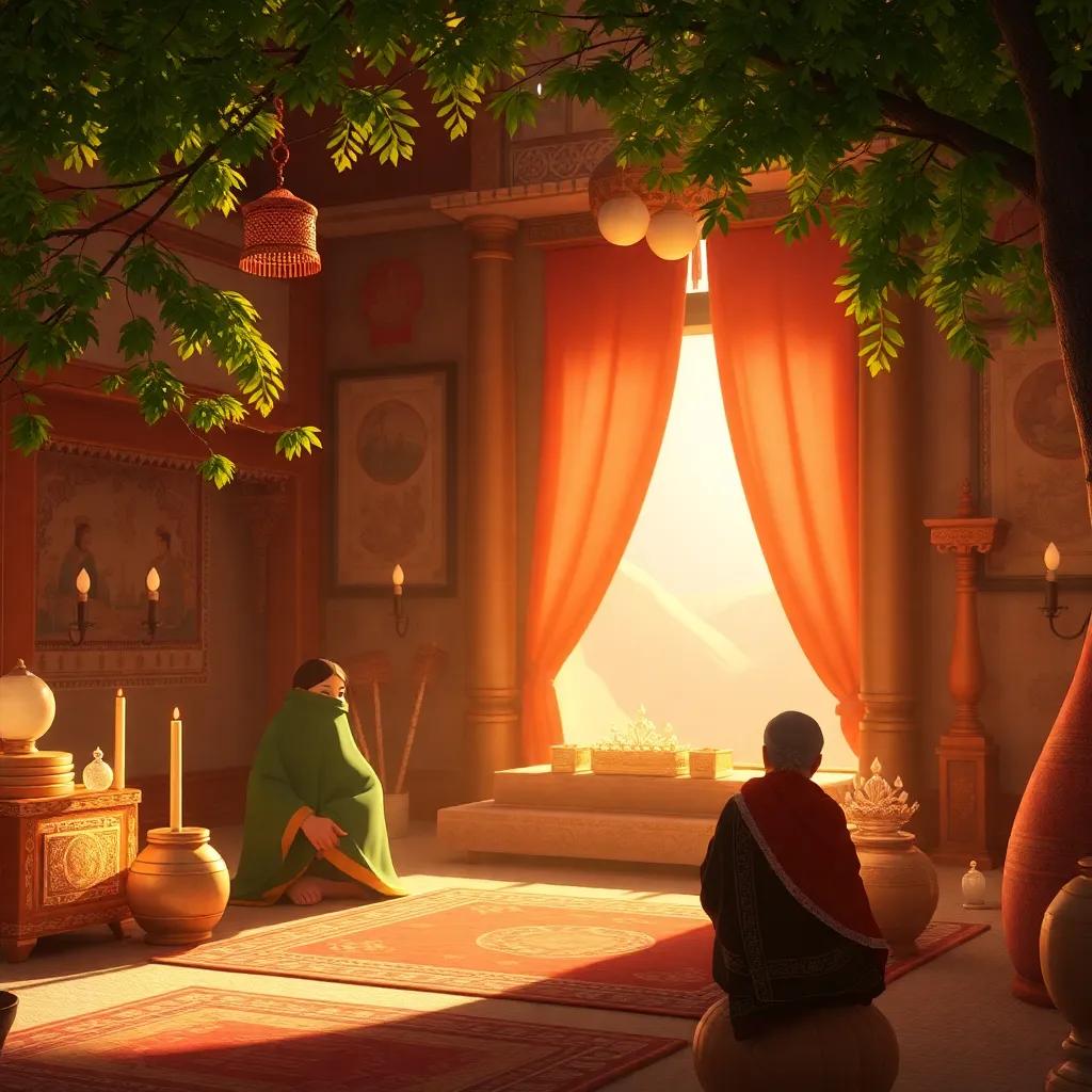 علي يبتسم ويقول شكرًا لفيصل، فيصل يبدو مسرورًا، مع وجود الأصدقاء حولهم، ألوان مضيئة، جو حميمي، تفاصيل دقيقة