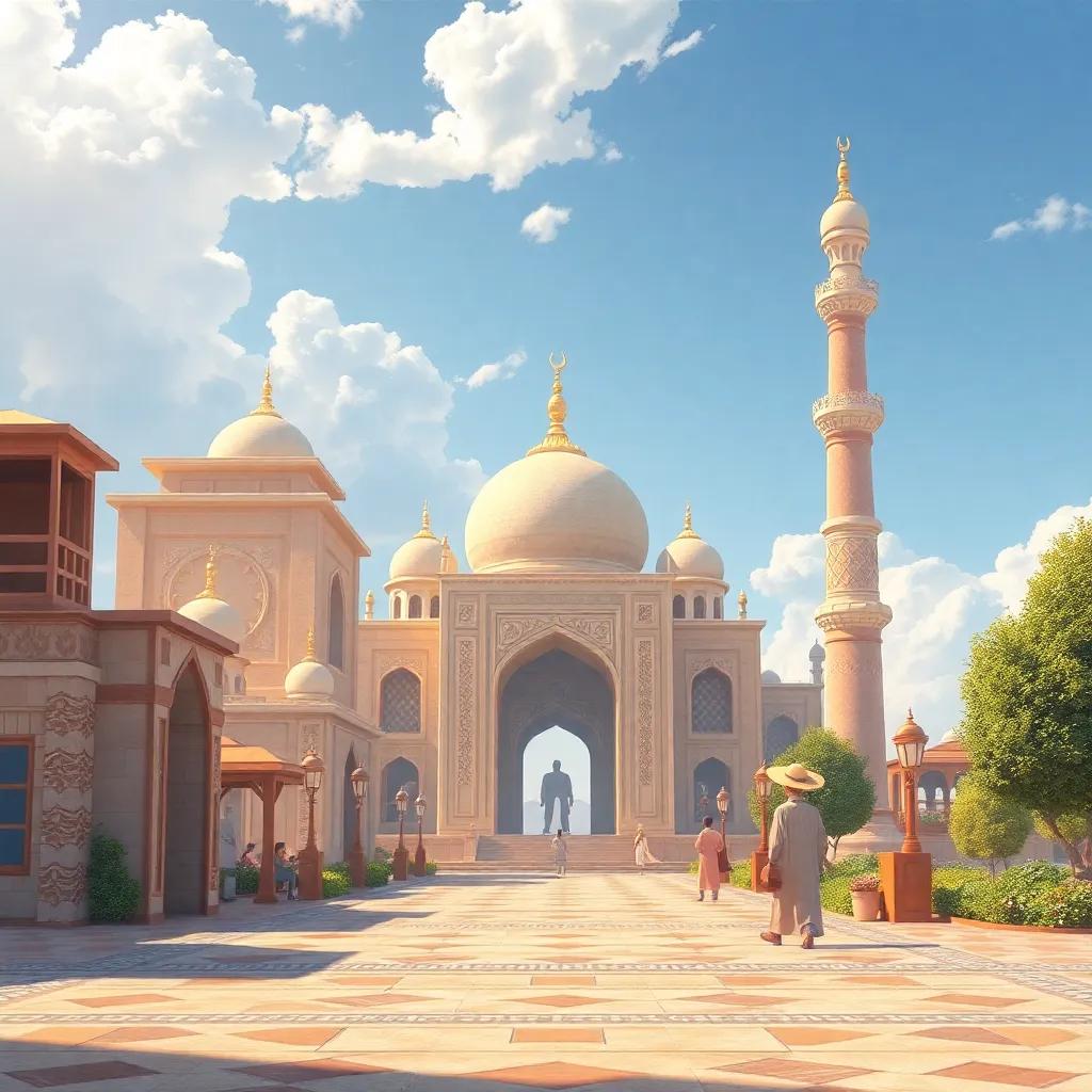 ليلى، الأميرة، تبتسم وتقترب من الوحش بشجاعة، في الغابة الخضراء حيث تتساقط أشعة الشمس بين الأشجار، تفاصيل دقيقة، ألوان دافئة، أجواء مريحة، جودة عالية