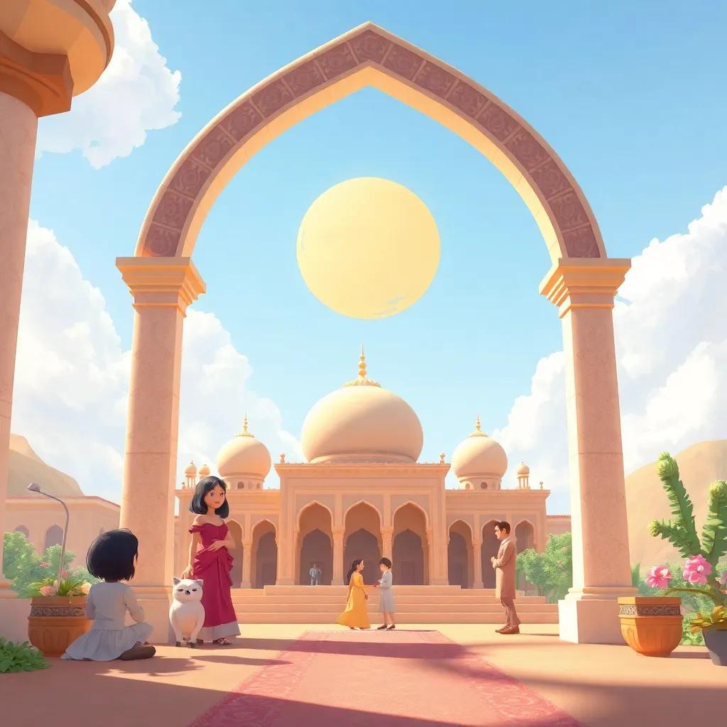 ليلى والوحش يلعبان في الغابة، يظهر الوحش ضاحكًا، مع أزهار ملونة حولهم، أجواء سعيدة، تفاصيل رائعة، ألوان مبهجة، مشهد مليء بالفرح، جودة عالية