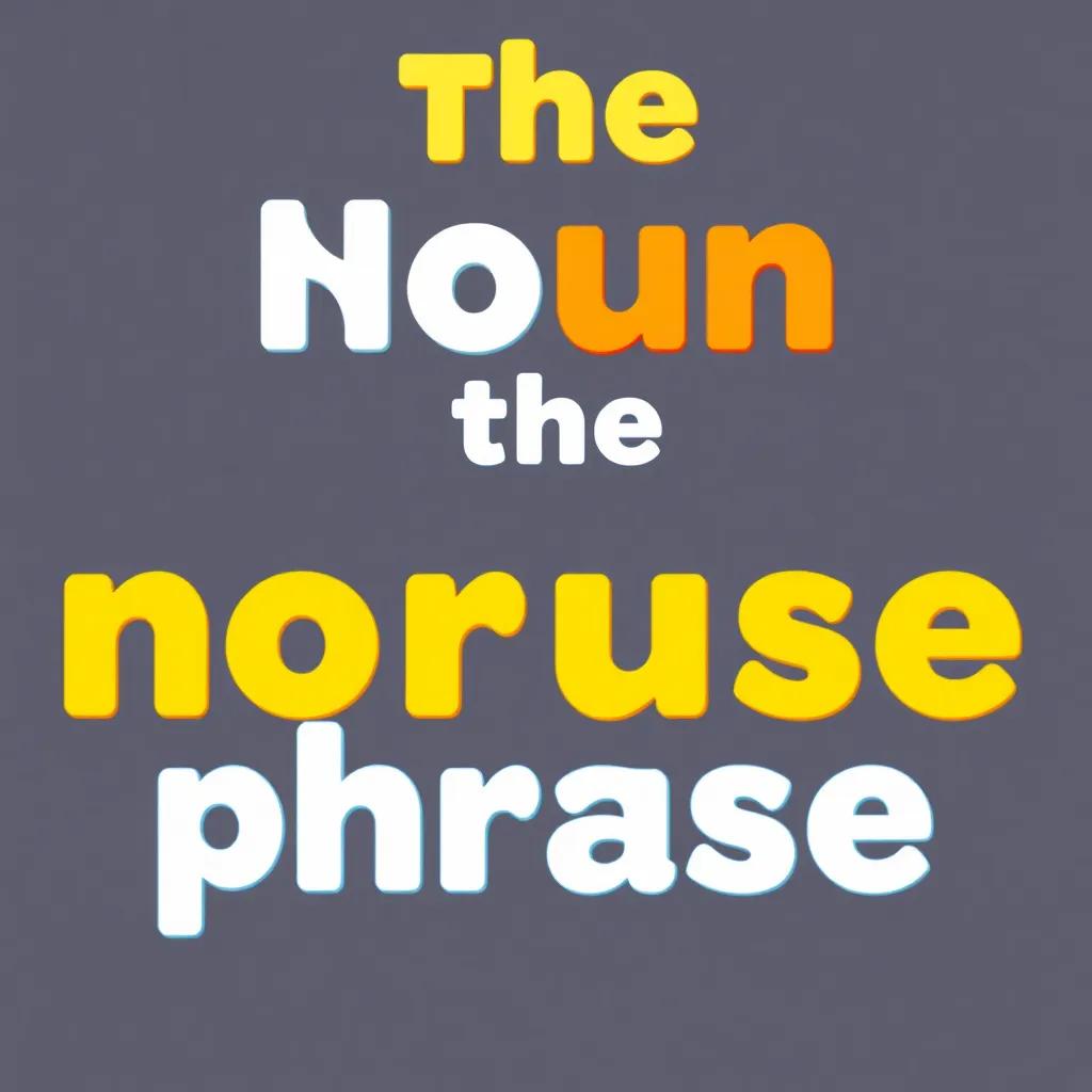 A visual representation of the noun phrase explaining its structure, creative layout of words in a fun way, bright colors, engaging design