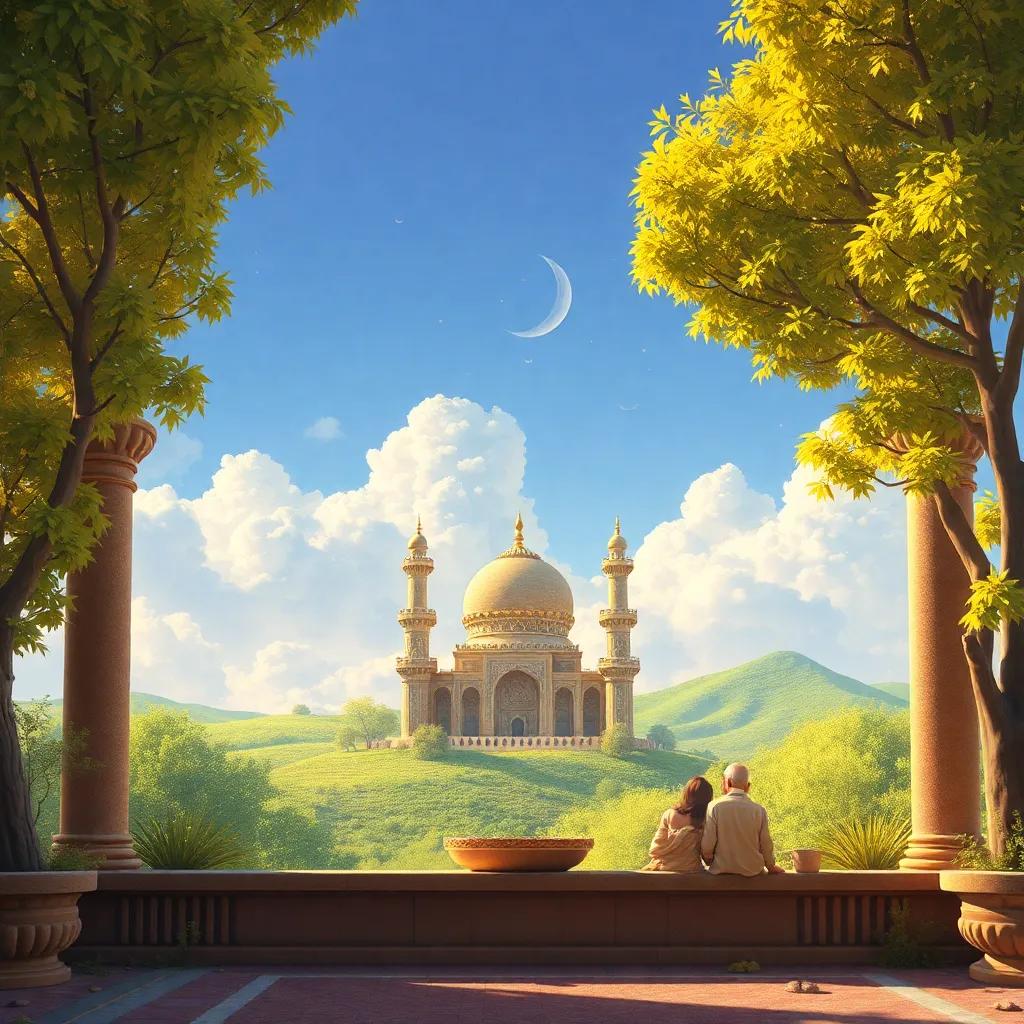 في غابة كثيفة، يظهر وحش ضخم، ذو شعر خشن وعيون حزينة، يجلس على حجر كبير، ضوء الشمس يمر بين الأشجار، الفن الكرتوني، ملون، شعور بالفضول