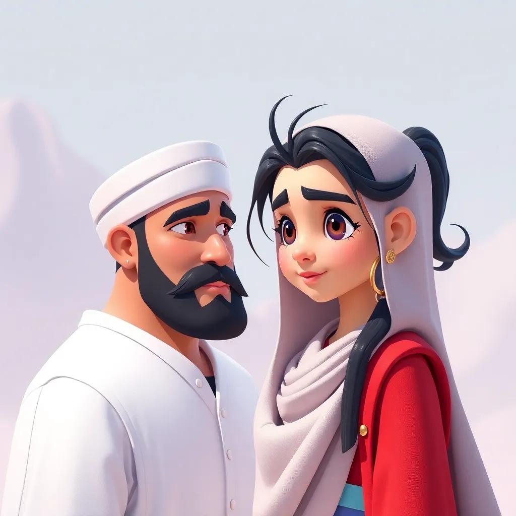الخضر يترك القرية دون تقديم المساعدة، موسى ينظر بقلق، مشهد يحمل الحيرة، تفاصيل دقيقة، ضوء غروب الشمس، جودة عالية