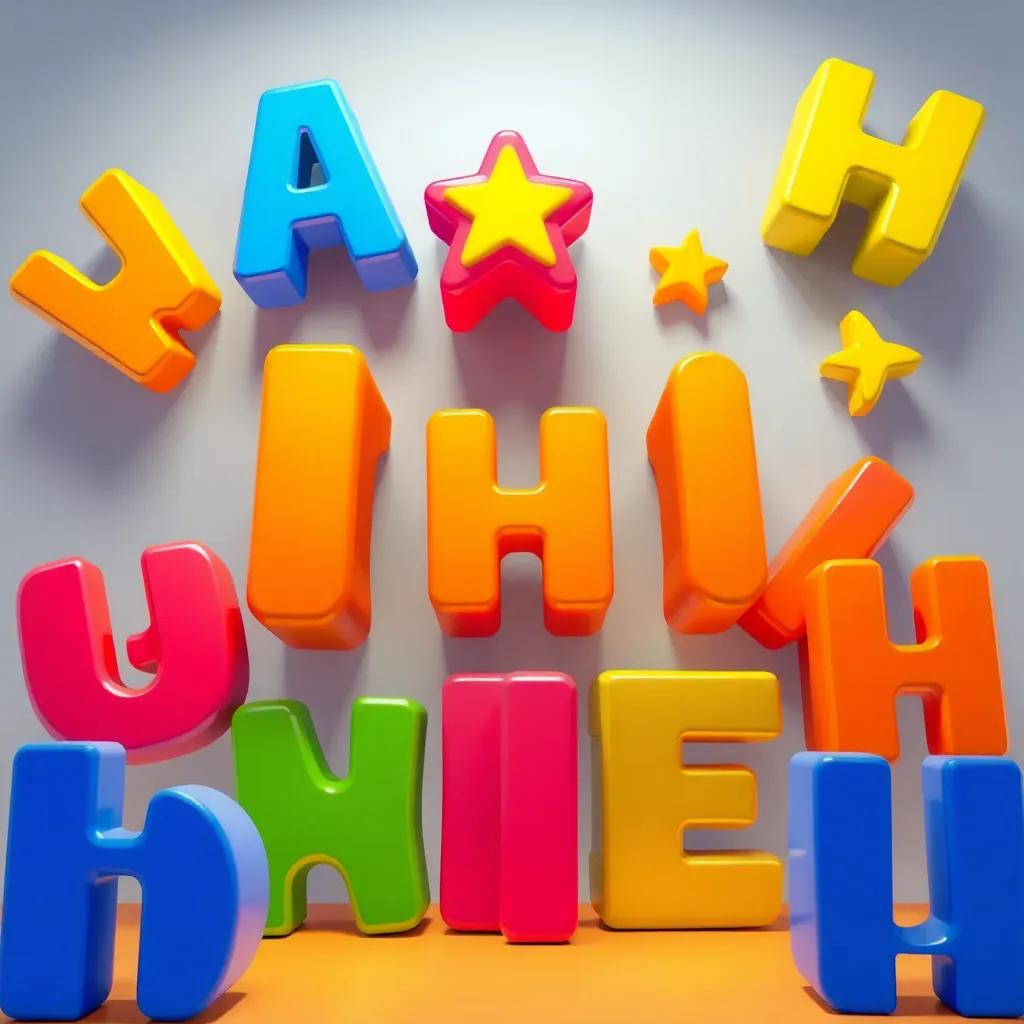 The letter 'ر' excitedly forming the word 'رمان', surrounded by joyful letters, bright and colorful setting, playful vibe, digital painting, cheerful, high quality