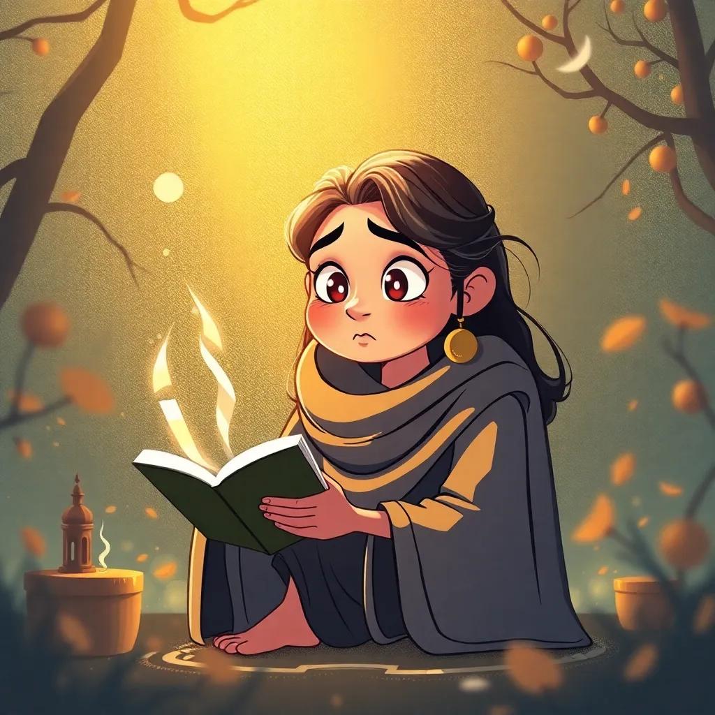 علي، صبي صغير ذكي، يجلس تحت شجرة كبيرة، يقرأ كتابًا ملونًا، ضوء الشمس يتسلل بين الأغصان، بيئة مرحة ومليئة بالألوان، تفاصيل دقيقة، جودة عالية