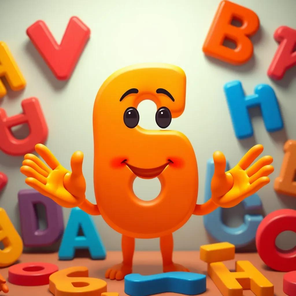 The letter and symbol 'و' with hands outstretched, representing sharing, surrounded by other letters, bright colors, playful atmosphere, fun and inviting