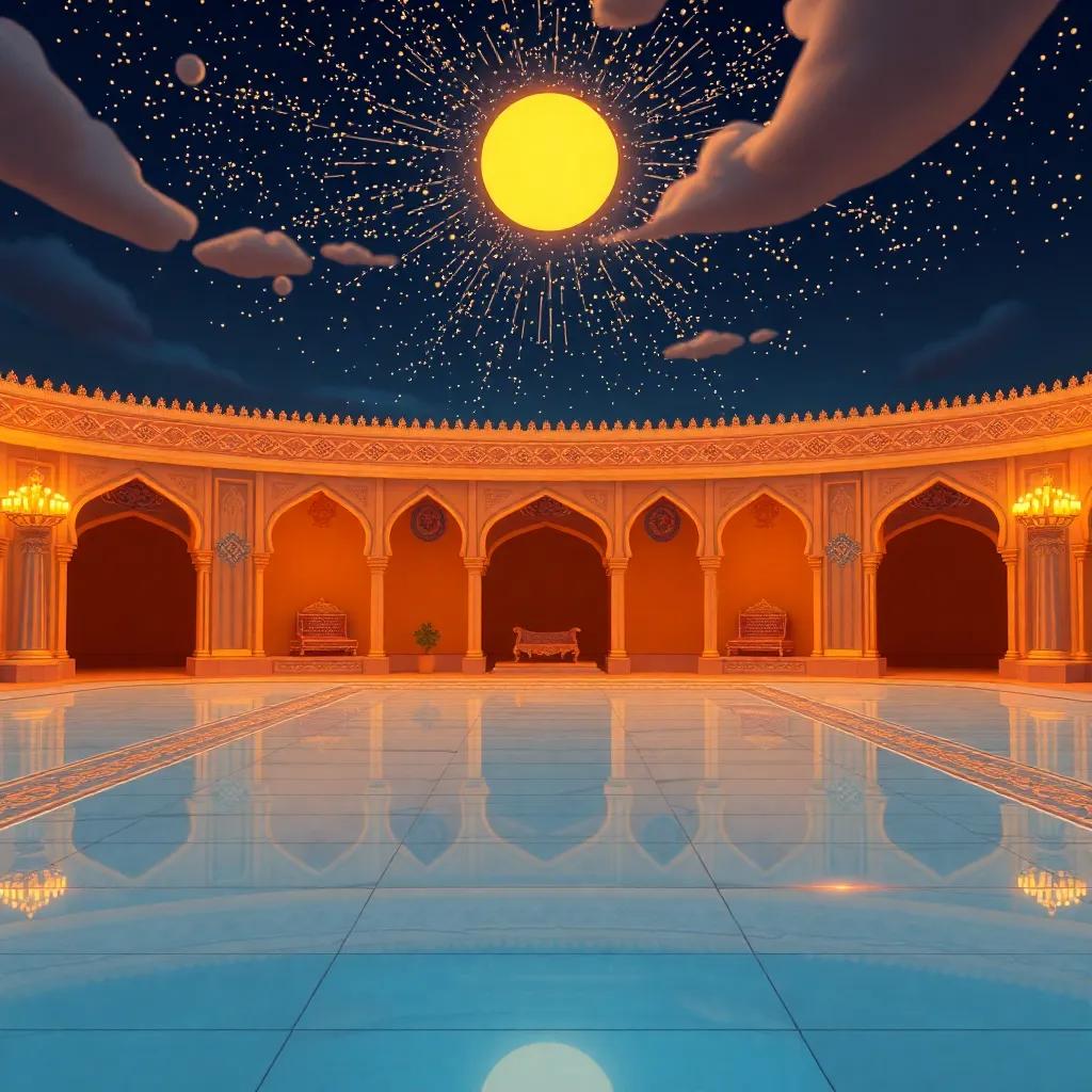 دوامة من الأمطار تغمر الفلك، لكن نوح وعائلته داخل الفلك يشعرون بالأمان والراحة، منظر داخلي دافئ حيث الناس يتحدثون، يضحكون معاً كعائلة، أجواء مريحة، فنّ تصويري، جودة عالية، مشهد دافئ