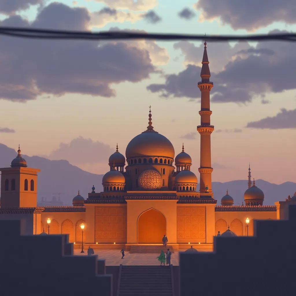 الأم، امرأة عربية في الثلاثينات، ترتدي حجاباً ساطعا وملابس منزلية، تبتسم وتحضر وتشجع أبناءها في الحمام على النظافة، خلفية بها أدوات النظافة، ألوان دافئة، تصوير واقعي، تفاصيل جميلة.