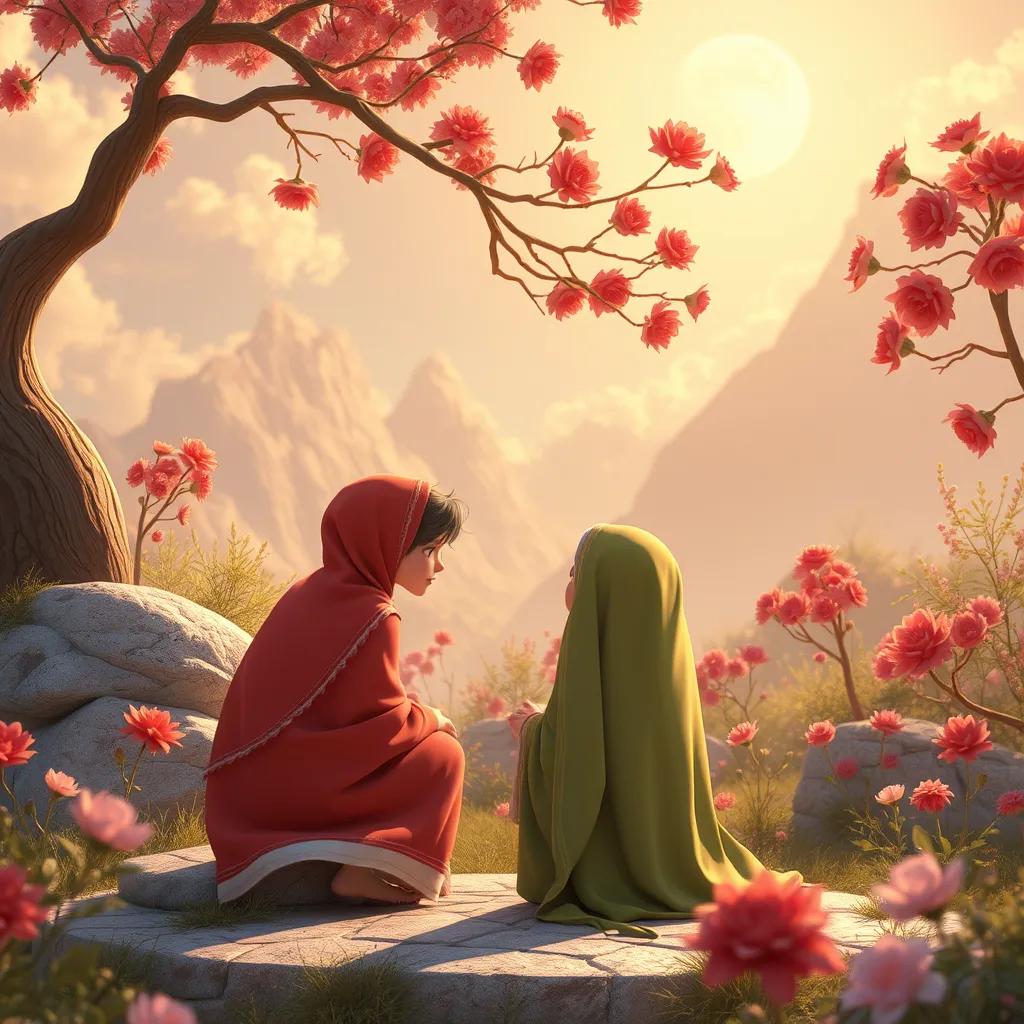 مريم أبوبكر بانجار، فتاة عربية صغيرة، تلعب مع أصدقائها في الملعب، يضحكون معاً، شمس مشرقة، مناظر طبيعية ورائعة ودية، لوحة حيوية، جودة عالية