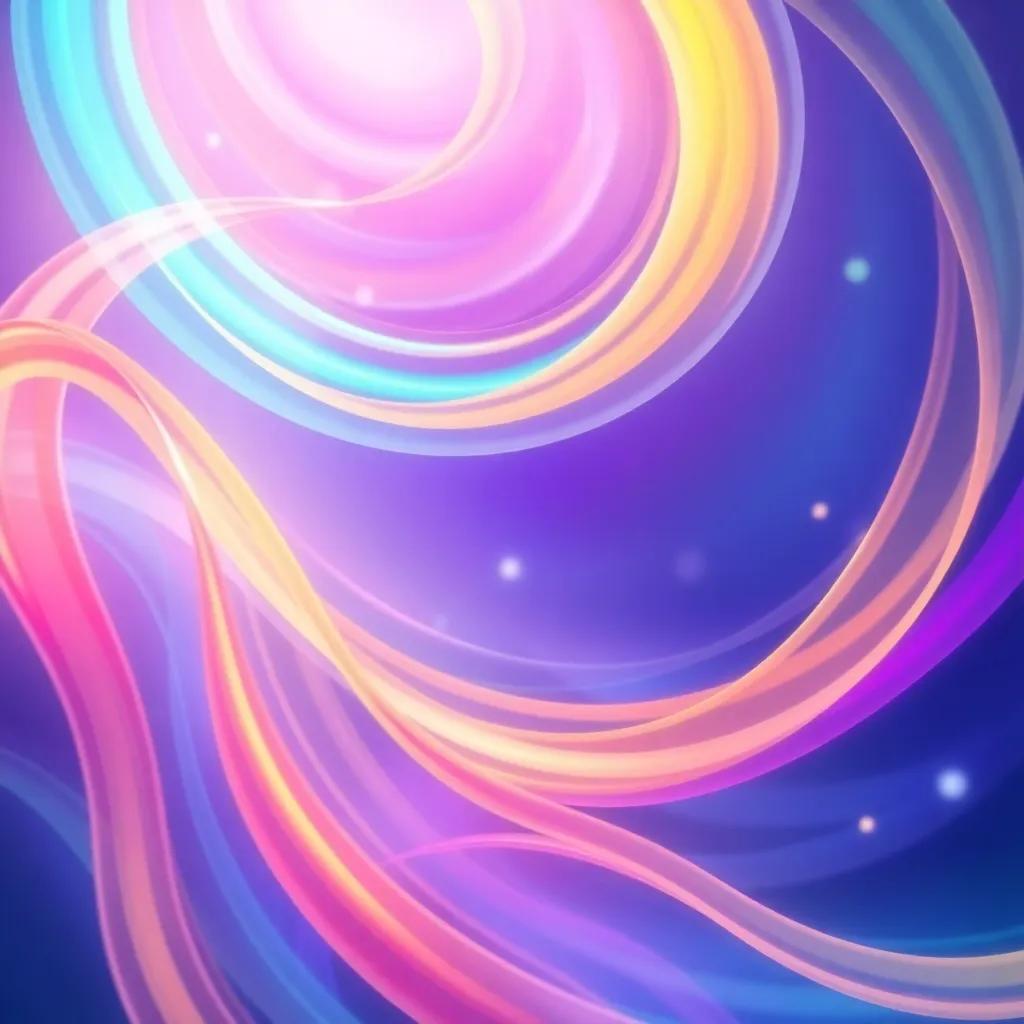 Beautiful wavy and curved lines of various colors swirling in the air, creating a magical dance, enchanting and playful atmosphere, illustration, colorful textures