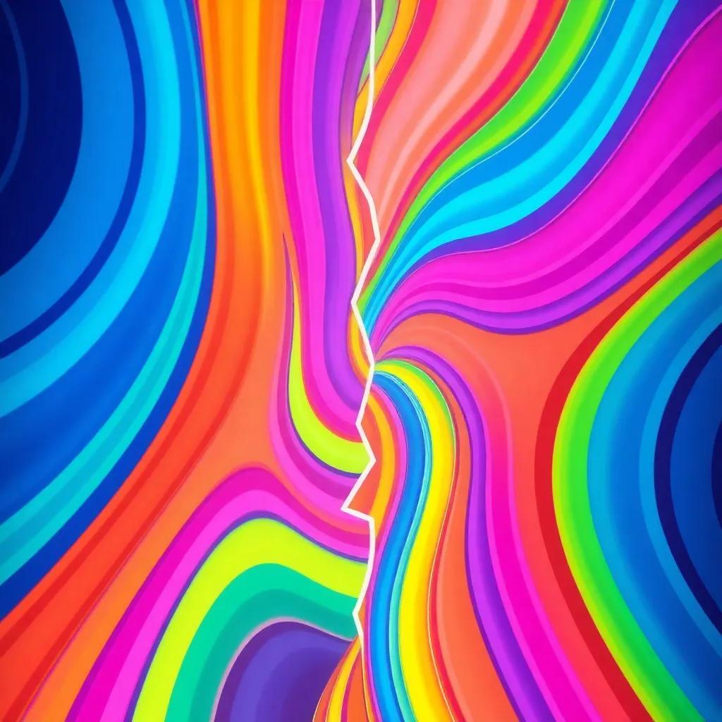Straight and broken lines of bright colors joining the swirling patterns, creating a unique style, playful and creative atmosphere, digital painting, high quality