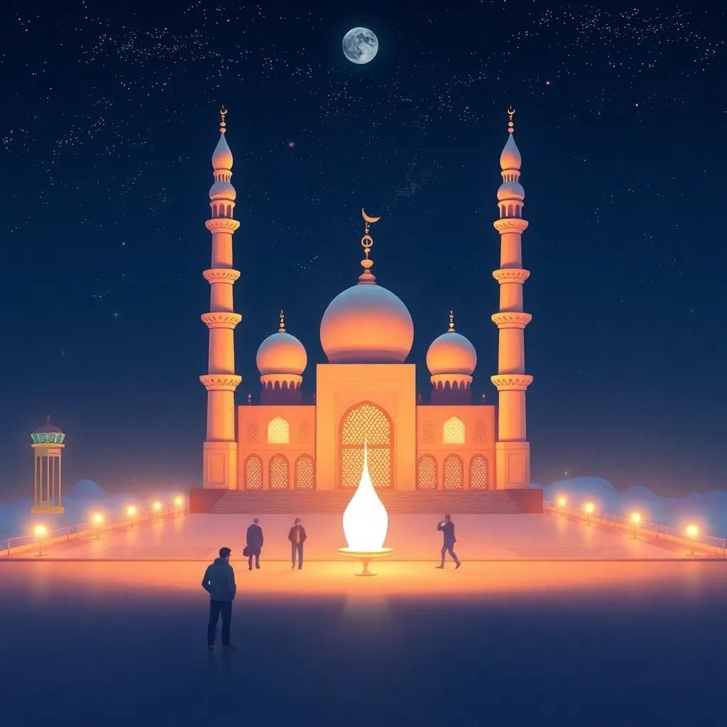 مجموعة الأصدقاء، يقفون أمام مصباح ذهبي متوهج بينما تلتف حولهم ظلال مظلمة، ألوان غامقة مع ضوء المصباح، صورة درامية، توتر لطيف، تفاصيل غنية