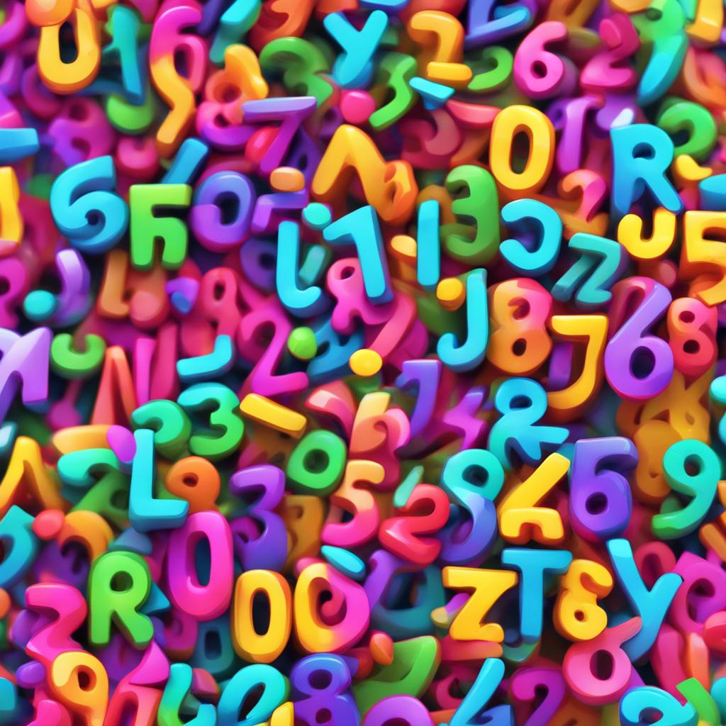 The letters and numbers dancing with joy, inspired by the magic of the Shift key, digital art, lively and energetic, bright colors, high quality