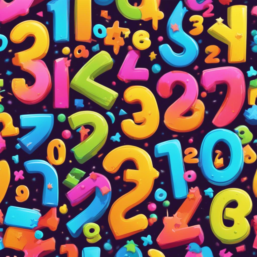 Numbers 1 and 2 transforming into special symbols ! and @, with enthusiasm and joy from surrounding characters, bright and colorful illustration, uplifting mood