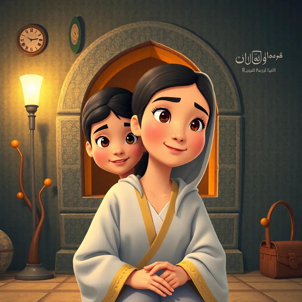 مجموعة من الأطفال يكتشفون علبة من الألوان السحرية في الغابة، حيث تلمع الألوان تحت أشعة الشمس. تعابير الفرح على وجوههم، وخلفهم غابة خضراء.