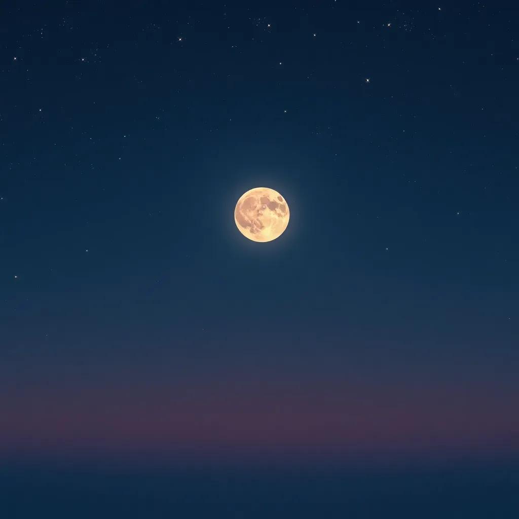 A soft, glowing moon in a calm night sky, illuminating twinkling stars like sugar pearls, digital art, serene colors, peaceful atmosphere, high quality