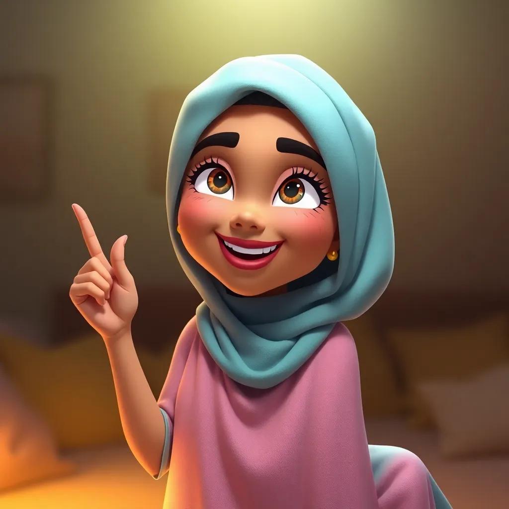 Yasmin expressing pride and happiness, reminding girls about confidence and inner beauty, supportive and inspirational vibe, cozy and inviting light, endearing