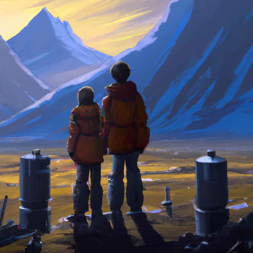 Aman and his brother walking in the mountains with a sense of adventure in the air.