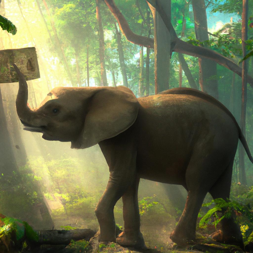 A young elephant named Ella finding a mysterious map in the heart of the jungle.