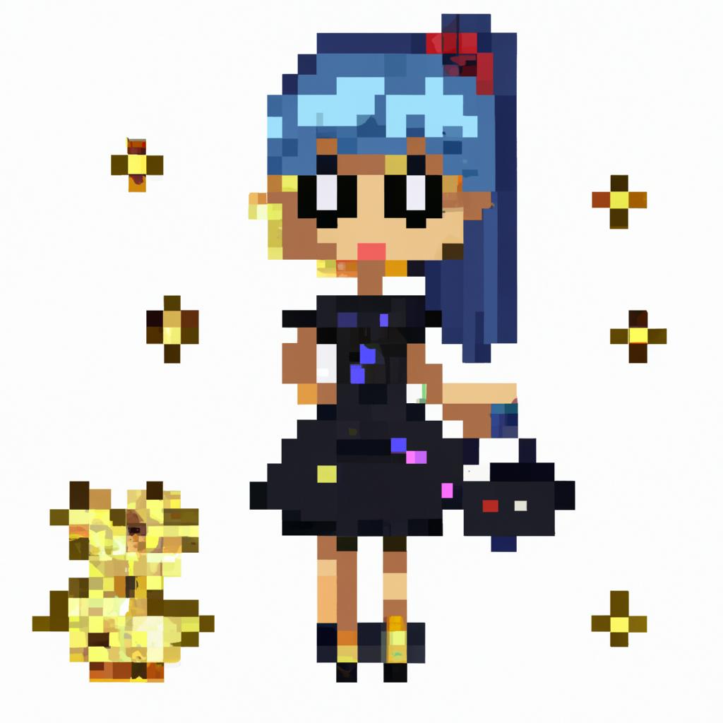 A stylish girl with glittery dresses and sparkling accessories in a fashion-filled room.