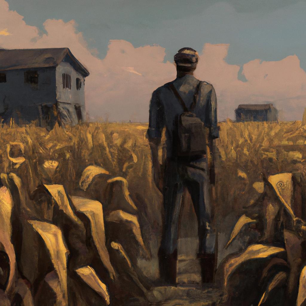 A man named Jack walking in a vast cornfield near his home.