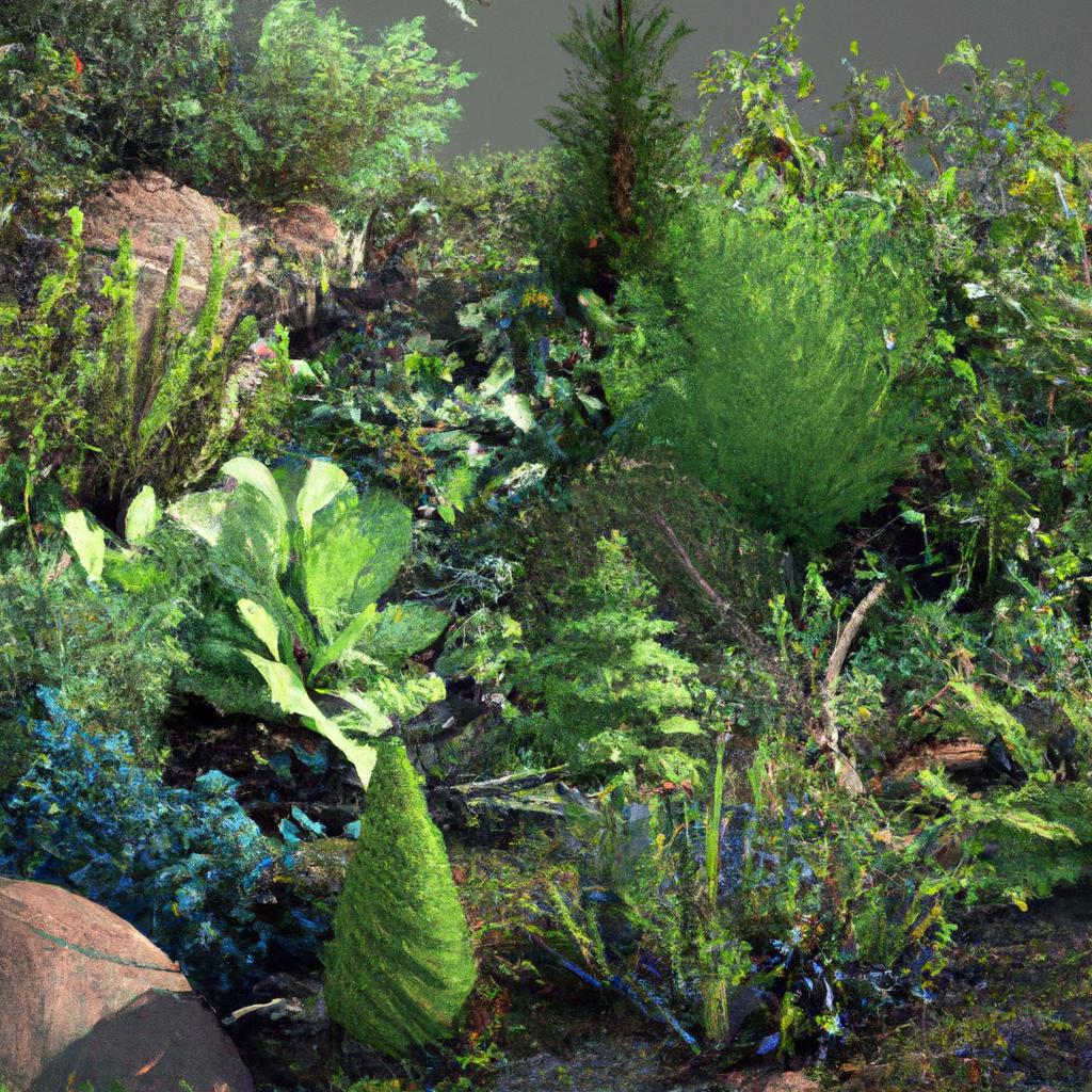 A variety of plants with different shapes and sizes, showcasing the diversity in nature.