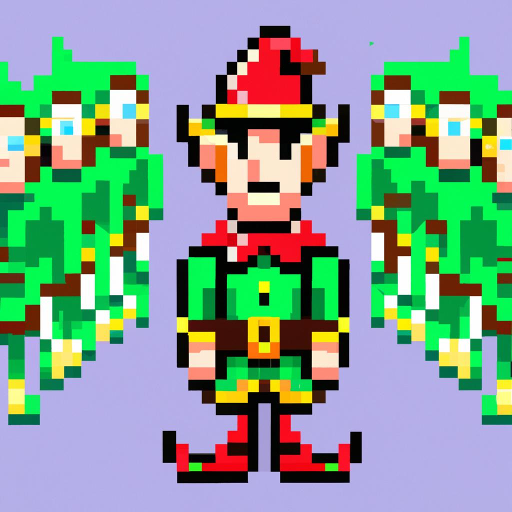 An unordinary elf named Jingles standing out from the crowd of ordinary elves with jingly bells.