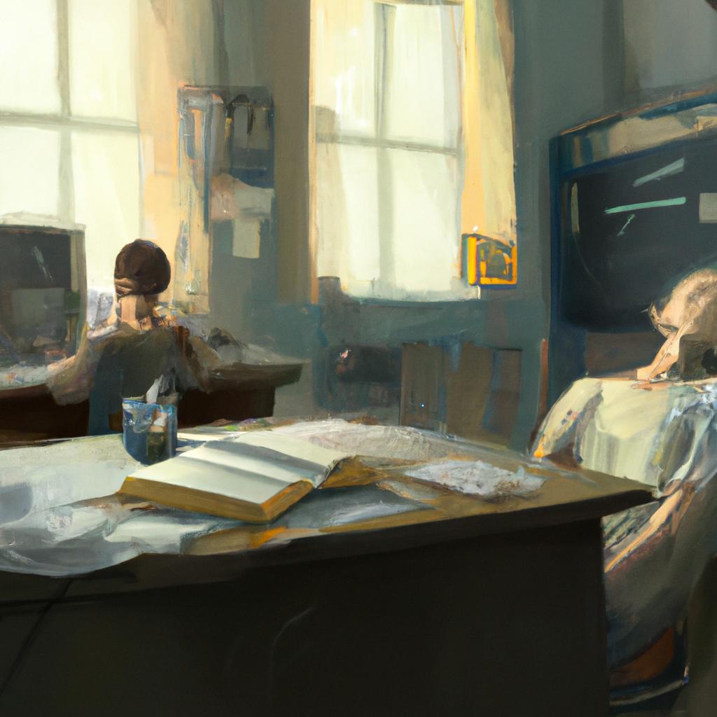 A lazy student sleeping in class while the teacher is teaching, with undone homework on the desk.